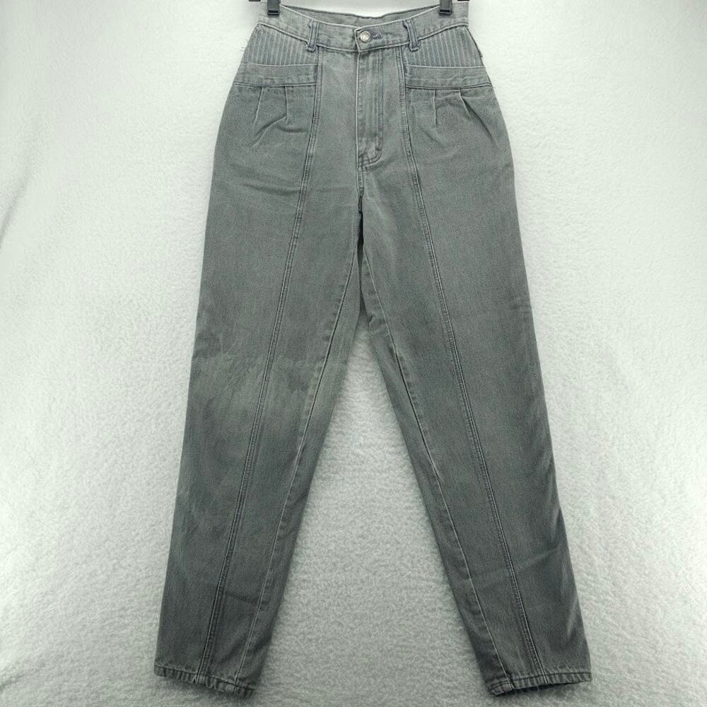 Vintage Sergio Valente Jeans Stone Wash Faded Gray 80s High Waist 26x30 (11)
